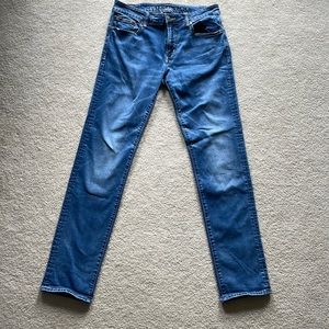 American Eagle Men’s Slim Straight Flex Jeans, Blue Denim, 32x34